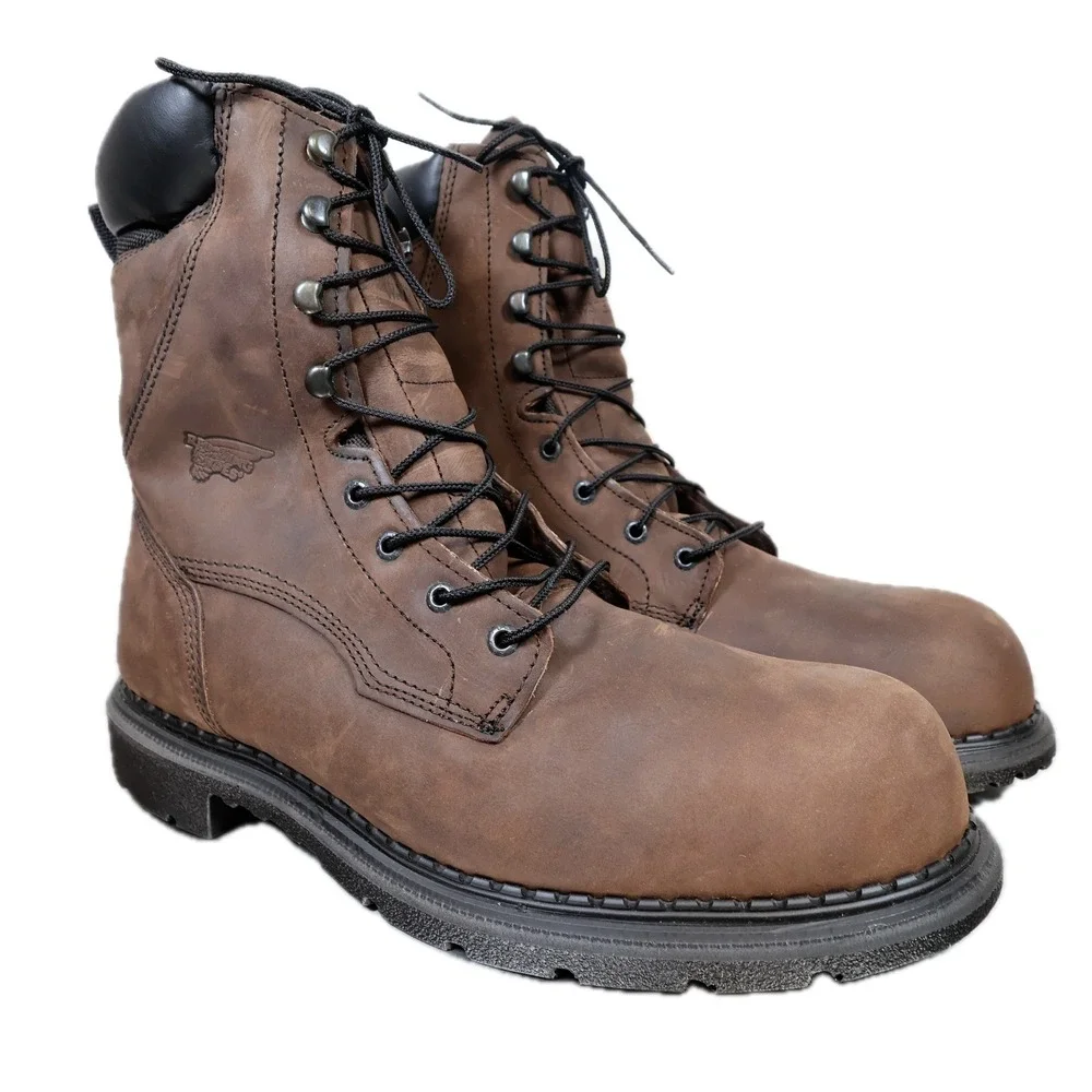 Red Wing DynaForce 1411 Work Boots Mens 13 Brown Leather Waterproof USA